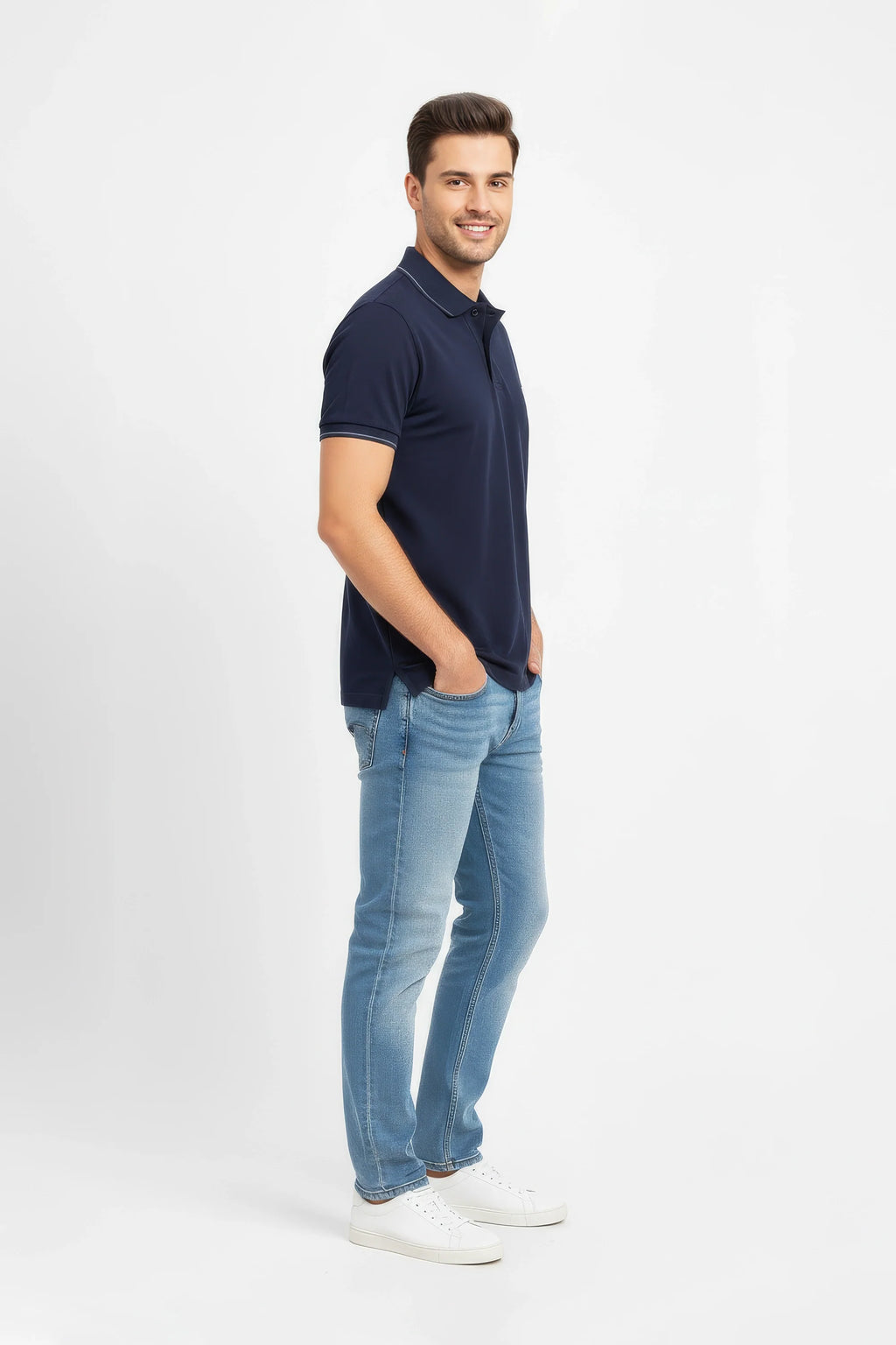 MEN PIQUE POLO - NAVY