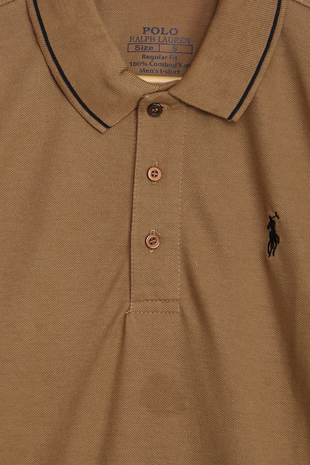 Men Pique Polo - Brown