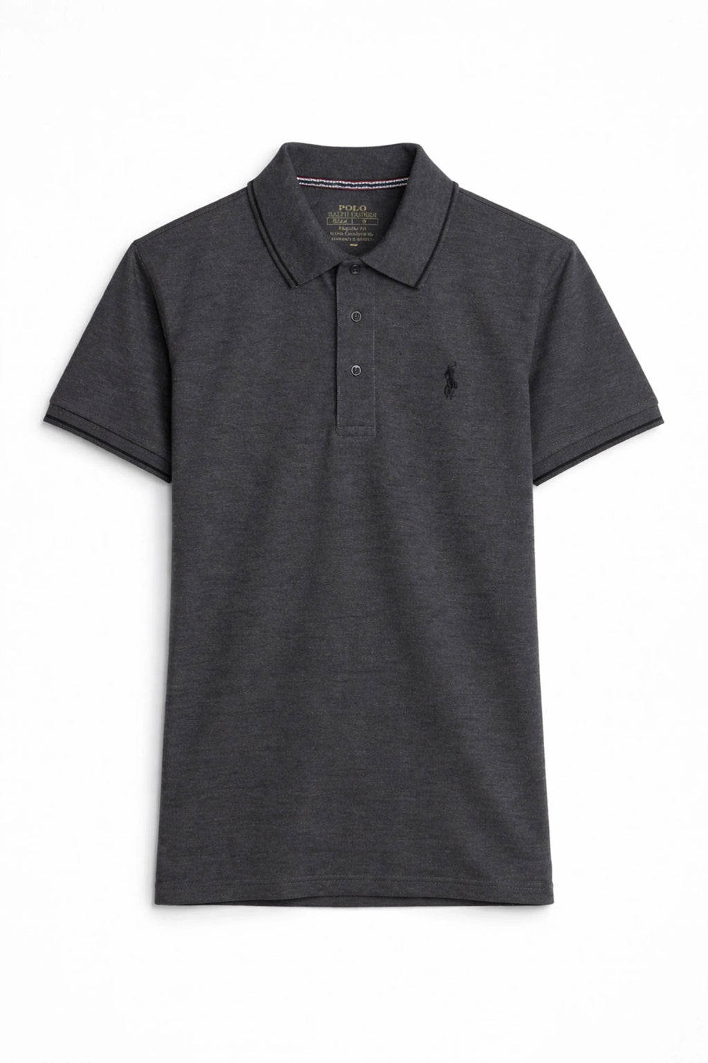 MEN PIQUE POLO - CHARCOAL