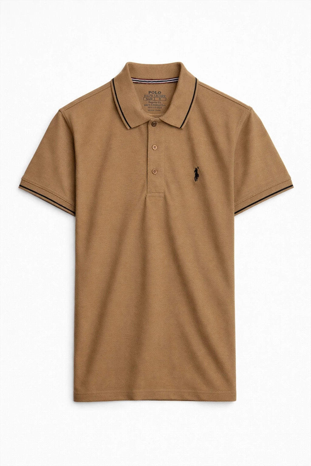 Men Pique Polo - Brown