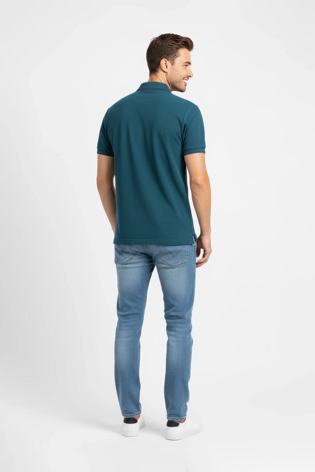 Men Pique Polo - Teal